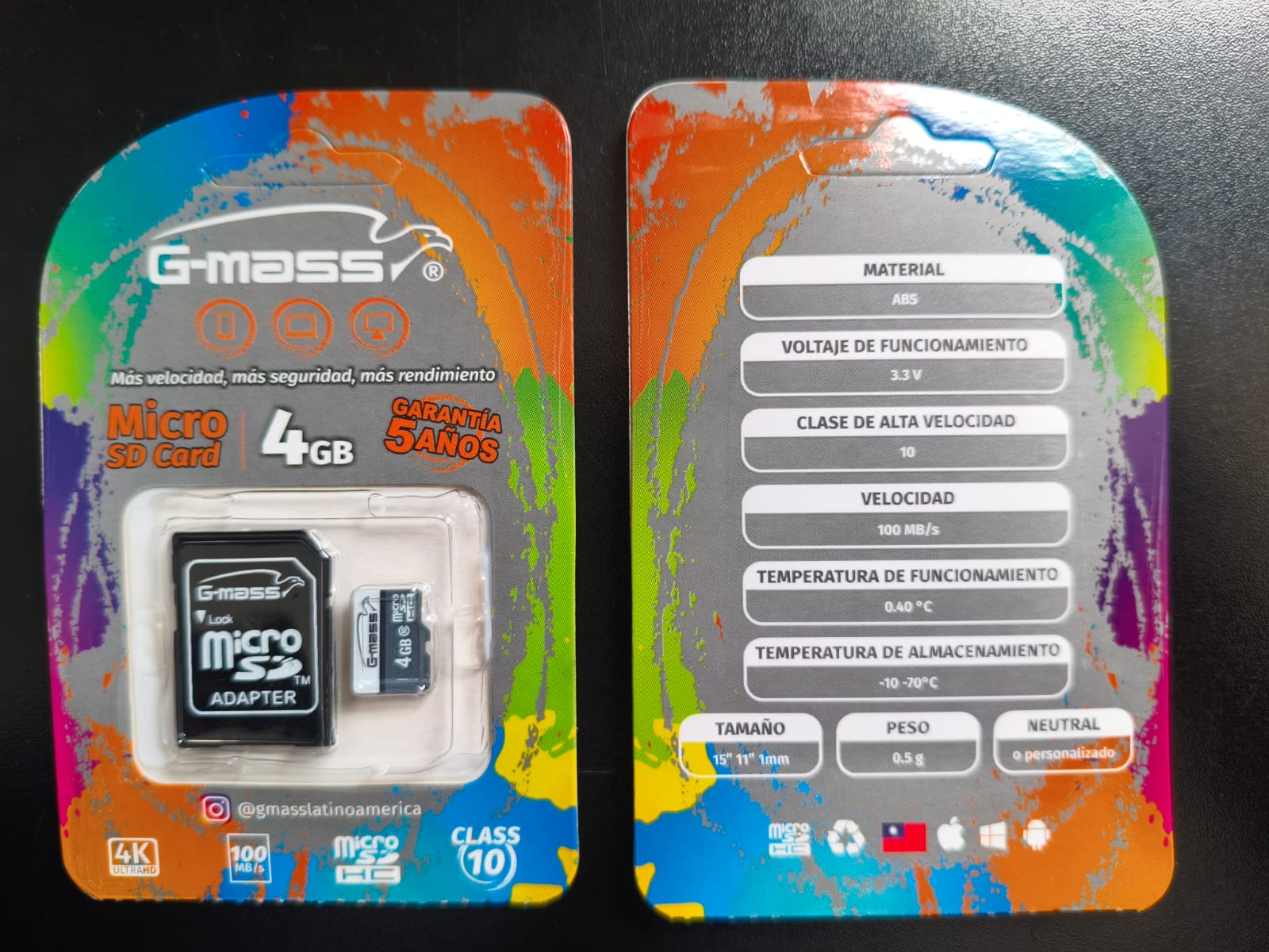 MEMORIA MICRO SD DE 4G  MARCA G-MASS